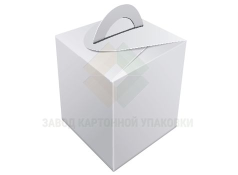 Белая коробка с ручкой 200x200x300